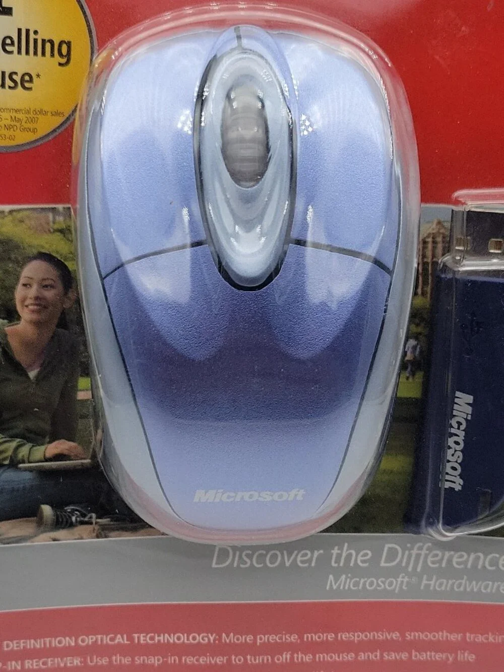 Microsoft Wireless Notebook Optical Mouse 3000 Blue USB 1000 DPI 3-Button
